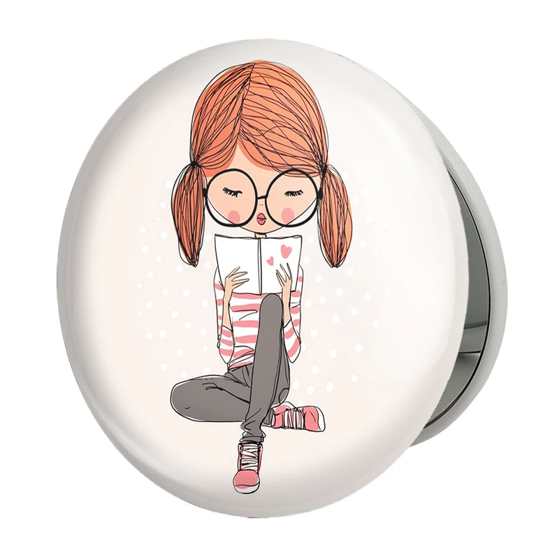 آینه جیبی خندالو طرح دخترونه مدل تاشو کد 1626 