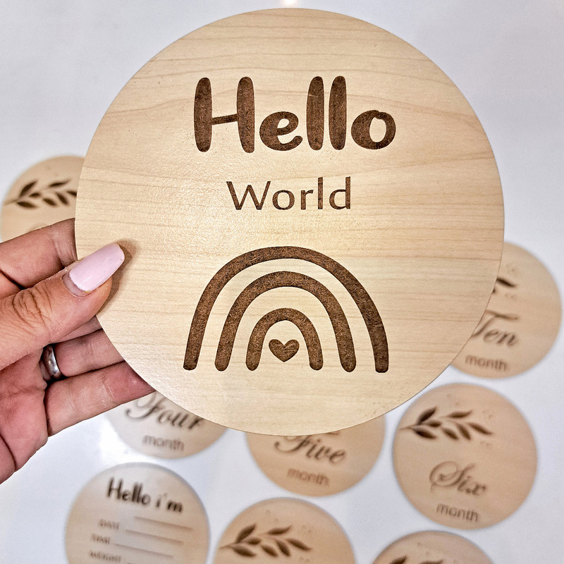 استند ماهگرد کودک طرح برگ بسته 14 عددی