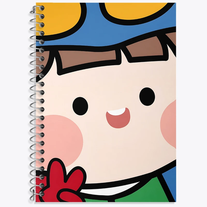 دفتر زبان 50 برگ خندالو مدل دو خط طرح رورو جامپ کیوت کد N3927