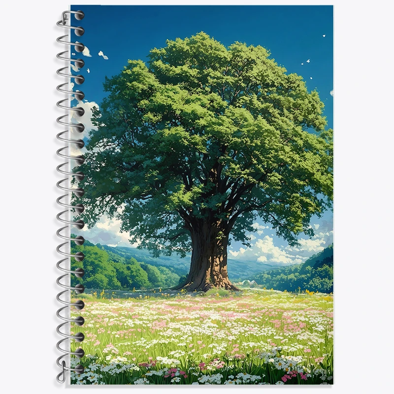 دفتر لغت 50 برگ خندالو طرح درخت بهاری کد F5263