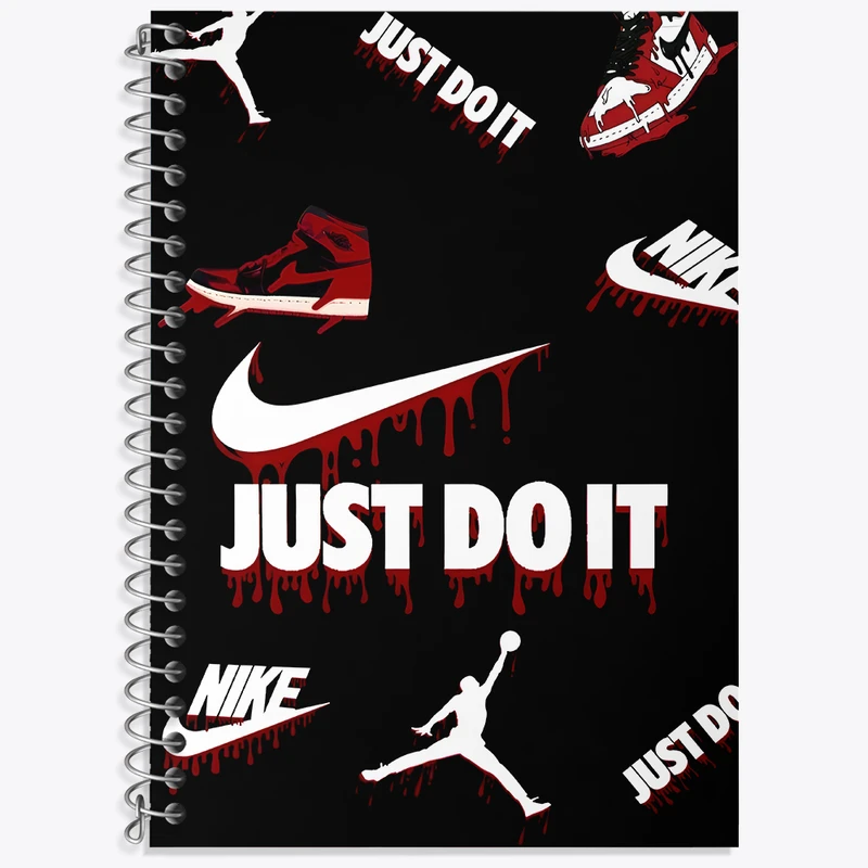 دفتر زبان 50 برگ خندالو مدل دو خط طرح نایک (Nike) کد N4736
