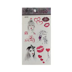 تتو موقت طرح قلب و دختر کد 201