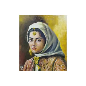 تابلو نقاشی رنگ روغن طرح دختر روستایی