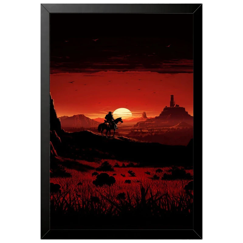 تابلو بکلیت طرح گیمینگ ردد red dead redemption 2 مدل B-po2195 فریم مشکی