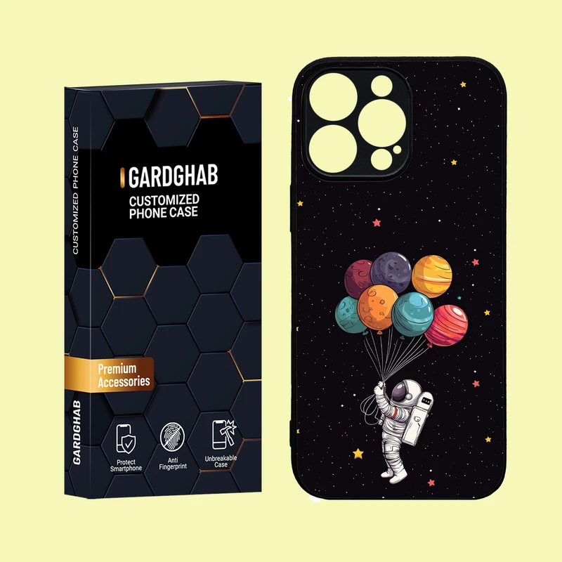 کاور گارد قاب مدل دور ژله ای پشت گلس کهکشان  مناسب برای گوشی موبایل  اپل  iPhone 16 Pro Max