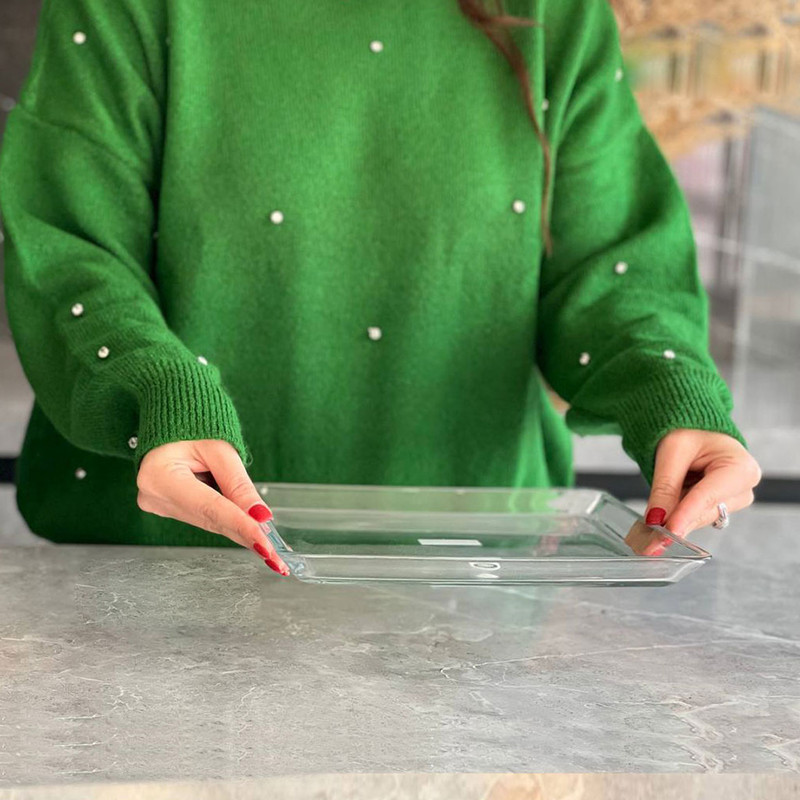 شیرینی خوری لیمون مدل مربع شیشه ای کد 2286