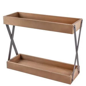 شلف رومیزی مدل چوبی دو طبقه