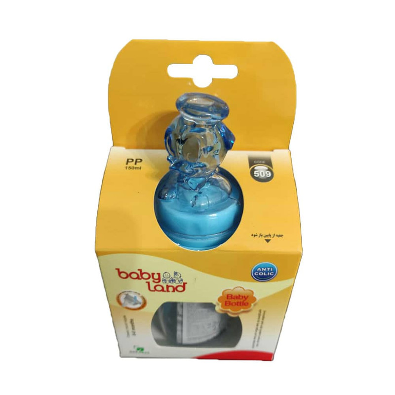 شیشه شیر بیبی لند مدل اردک طرح دسته دار کد 509 گنجایش 150میلی لیتر