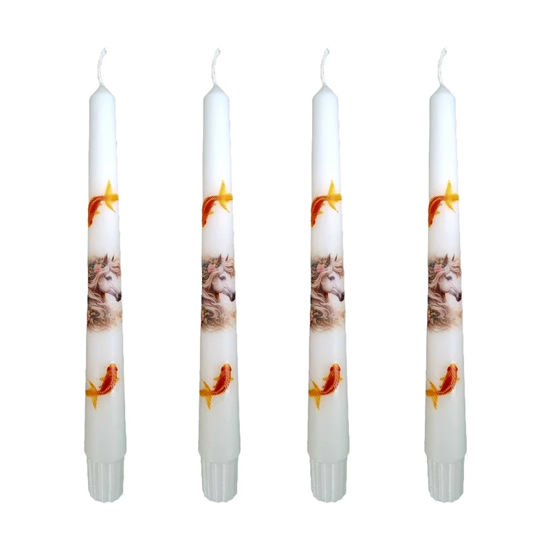 شمع قلمی بدون‌بو مدل اسب زمان اتمام 8 ساعت بسته 4 عددی