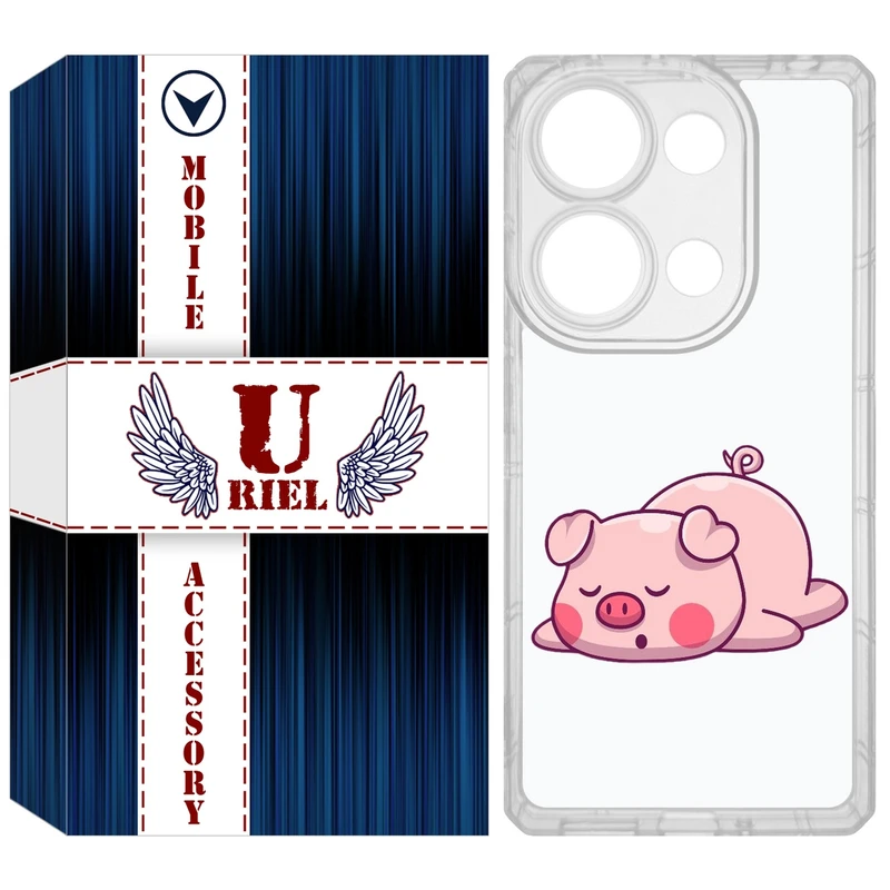 کاور یوریل مدل Clear کد 42 طرح پیگی مناسب برای گوشی موبایل شیائومی Redmi Note 14S / Note 13 Pro 4G / Poco M6 Pro 4G