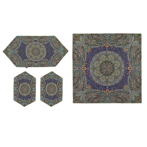 ست 4 تکه رومیزی ترمه دستجردی مدل کبریا کد MRS4.4