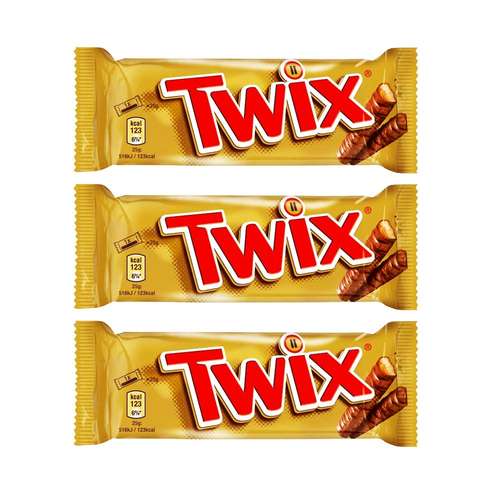 شکلات توییکس با مغز کرم کارامل - 50 گرم بسته 3 عددی