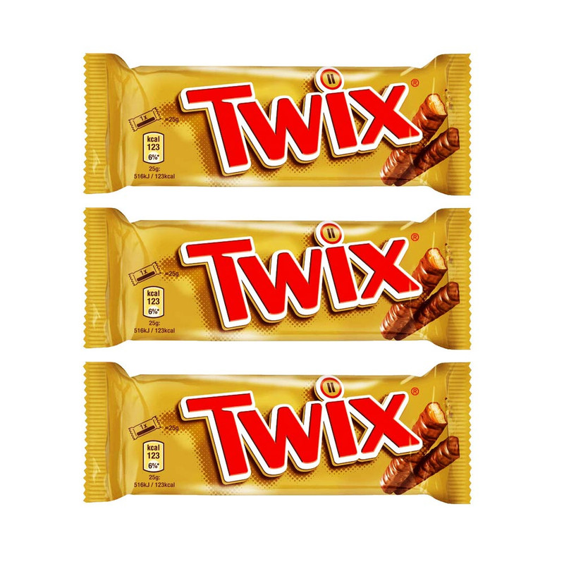 شکلات توییکس با مغز کرم کارامل - 50 گرم بسته 3 عددی