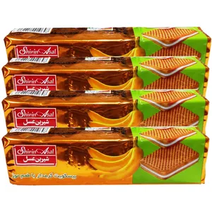 بیسکویت کرمدار موزی شیرین عسل - 120 گرم بسته 4 عددی 