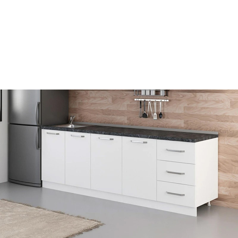 کابینت زمینی فلفور کابینت مدل 225 cm مجموعه 3 عددی