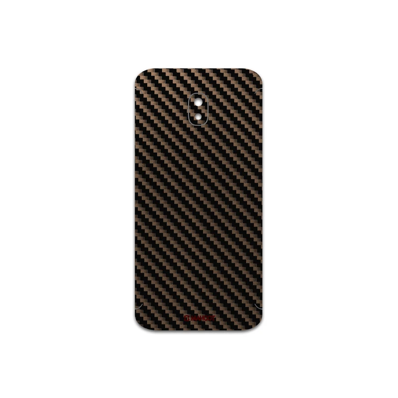 برچسب پوششی ماهوت مدل Glossy-Brown-Fiber مناسب برای گوشی موبایل سامسونگ Galaxy J3 2017