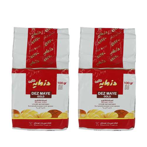 خمیر مایه خشک فوری دزمایه طلایی - 100 گرم بسته 2 عددی