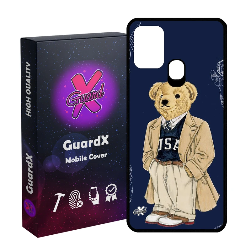 کاور گارد ایکس طرح خرس مدل Glass10427 مناسب برای گوشی موبایل سامسونگ Galaxy M31 / M31 Prime / F41