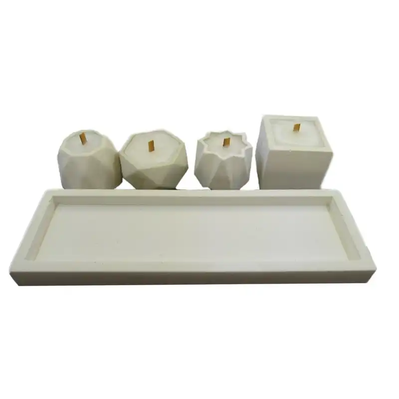 شمع دست ساز مدل 015 مجموعه 4 عددی به همراه سینی
