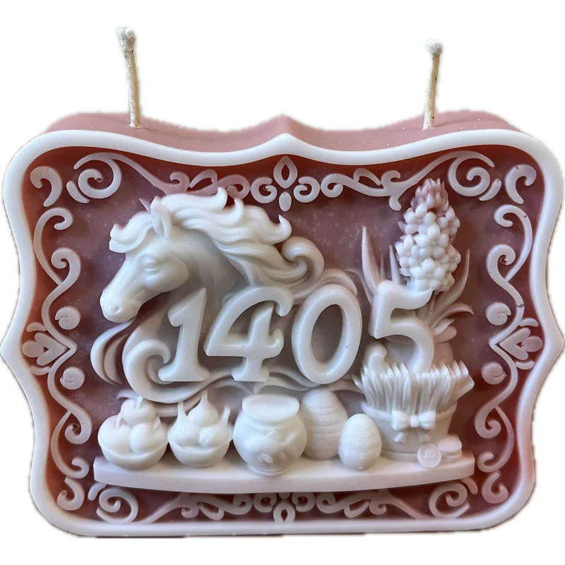 شمع دست‌ساز بدون‌بو مدل کتیبه 1405 زمان اتمام 3 ساعت