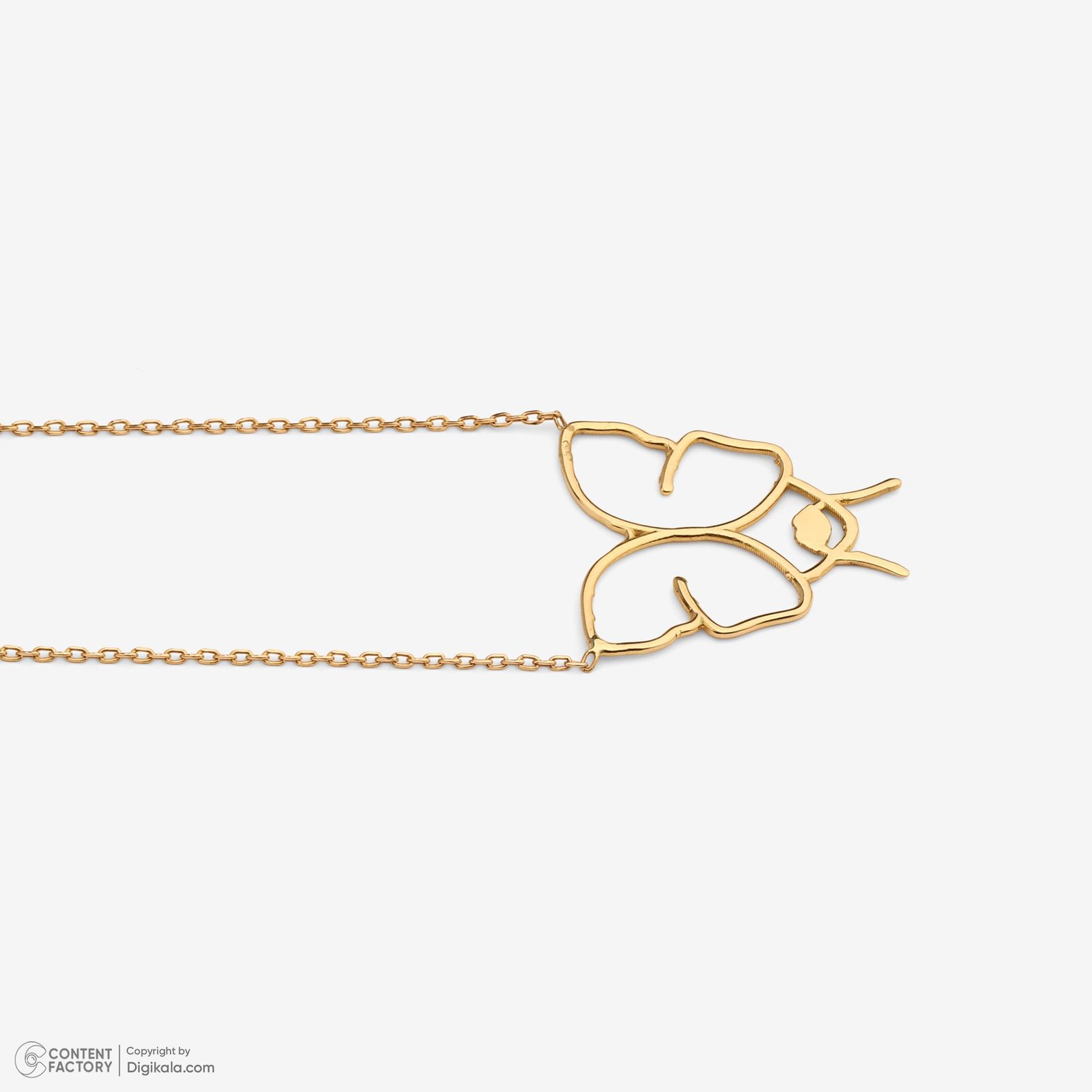 گردنبند طلا 18 عیار زنانه با زنجیر حلقهای (فلامینگو) وی گالری مدل پروانه مینیمال کد NC1883 -  - 9