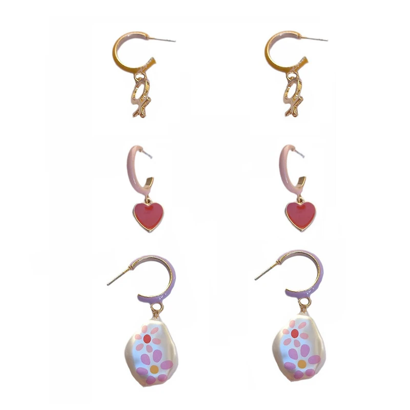 گوشواره زنانه آی ام مدل SMR 239 مجموعه 3 عددی