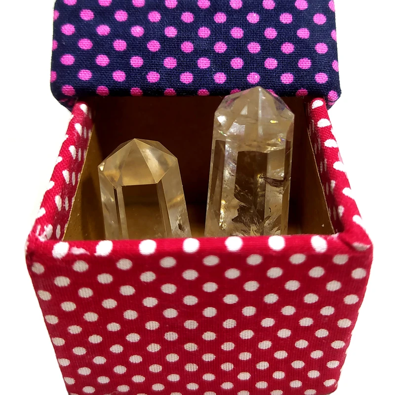 عکس شماره 3 : سنگ راف کوارتز مدل منشور طرح کریستال مجموعه 2 عددی