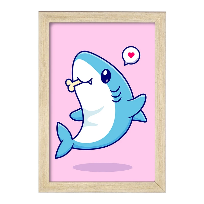 تابلو خندالو مدل حیوانات بامزه کوسه کد 29685