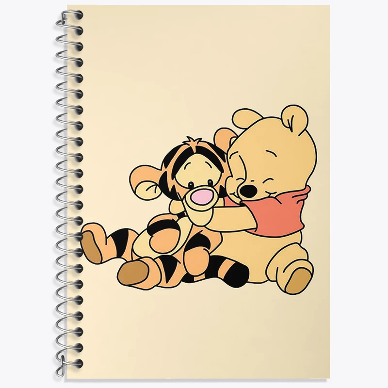 دفتر زبان 50 برگ خندالو مدل دو خط طرح خرس پو (Winnie the Pooh) کد N1885
