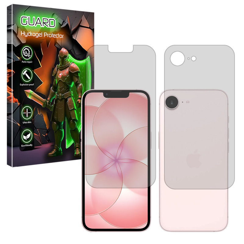 محافظ صفحه نمایش شفاف گارد مدل هیدروژلی مناسب برای گوشی موبایل اپل iPhone 17e به همراه محافظ پشت گوشی