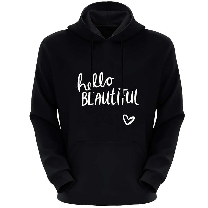 هودی زنانه مدل F339 hello رنگ مشکی