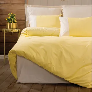 سرویس ملحفه کاتن باکس مدل Plain Sari-Krem تک نفره 3 تکه
