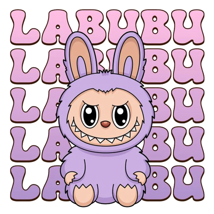 استیکر پارچه و لباس پاد آفرین مدل عروسک لبوبو کد DKST316