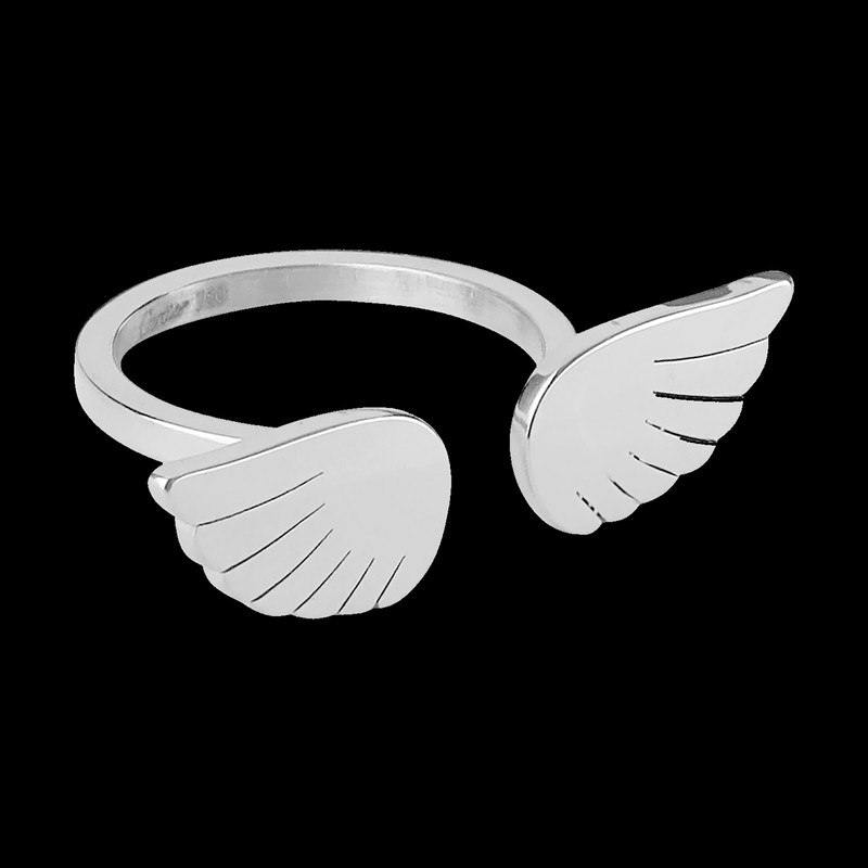 انگشتر زنانه گالری عزیزی طرح بال فرشته مدل gz99780