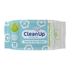 دستمال مرطوب کلین آپ مدل آلوئه‌ورا بسته 15 عددی
