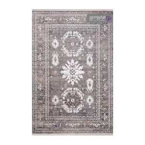 فرش ماشینی 1200شانه برند بهشتی زمینه قهوه ای حاشیه کرم مدل یونیک کد 8566