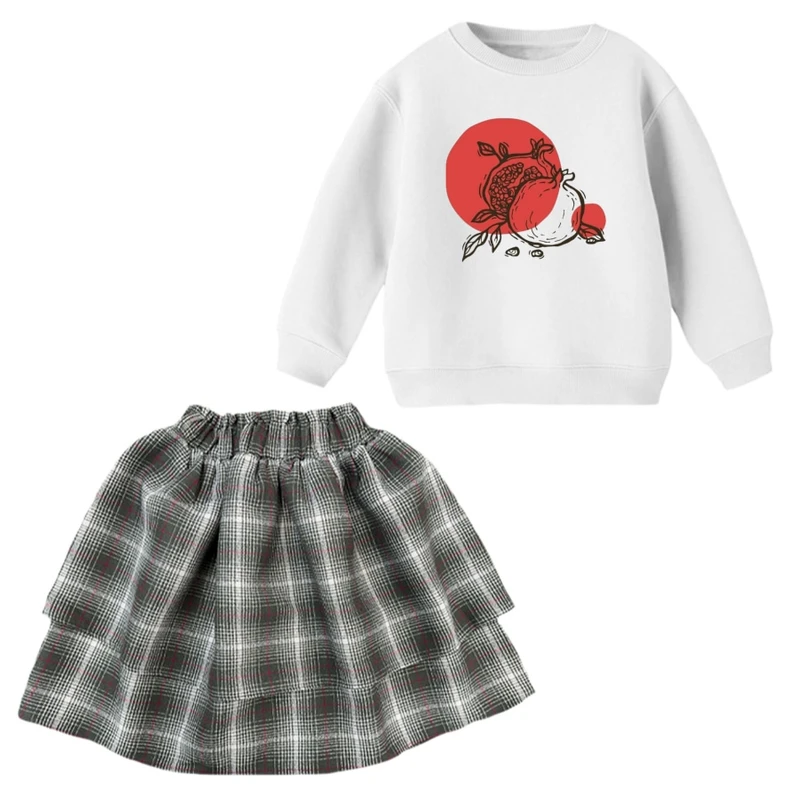 ست بلوز و دامن دخترانه مدل انار یلدایی کد 14