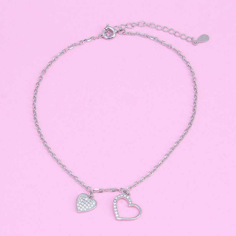 پابند نقره زنانه  بازرگانی میلادی مدل قلب کد DP_592