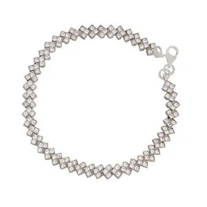 دستبند نقره زنانه بازرگانی میلادی مدل مدرن کد DP_380