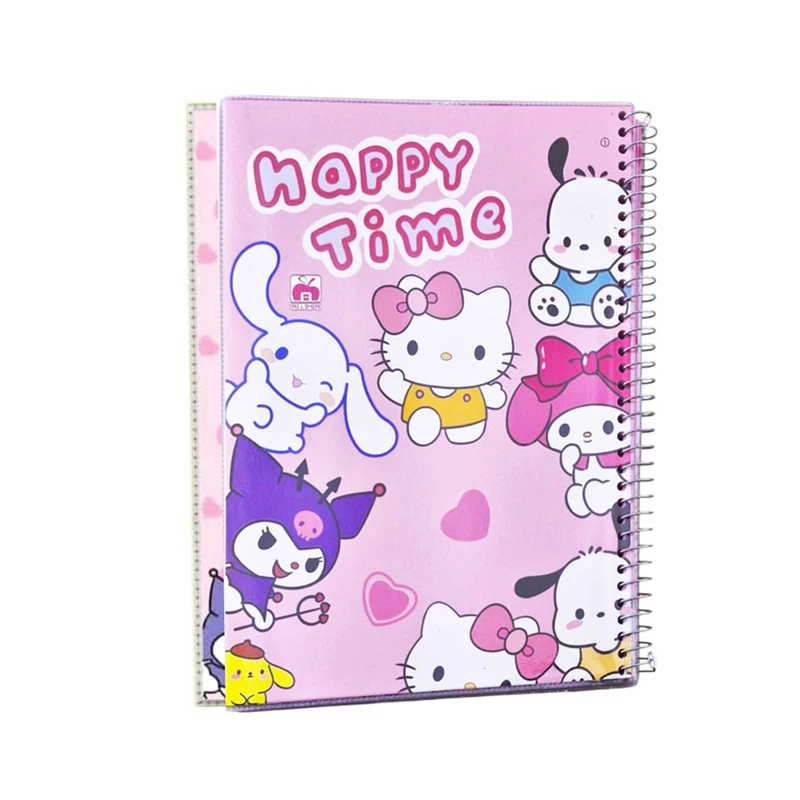 دفتر مشق 40 برگ آلما مدل حاشیه دار کرومی طرح HAPPY TIME کد 7422