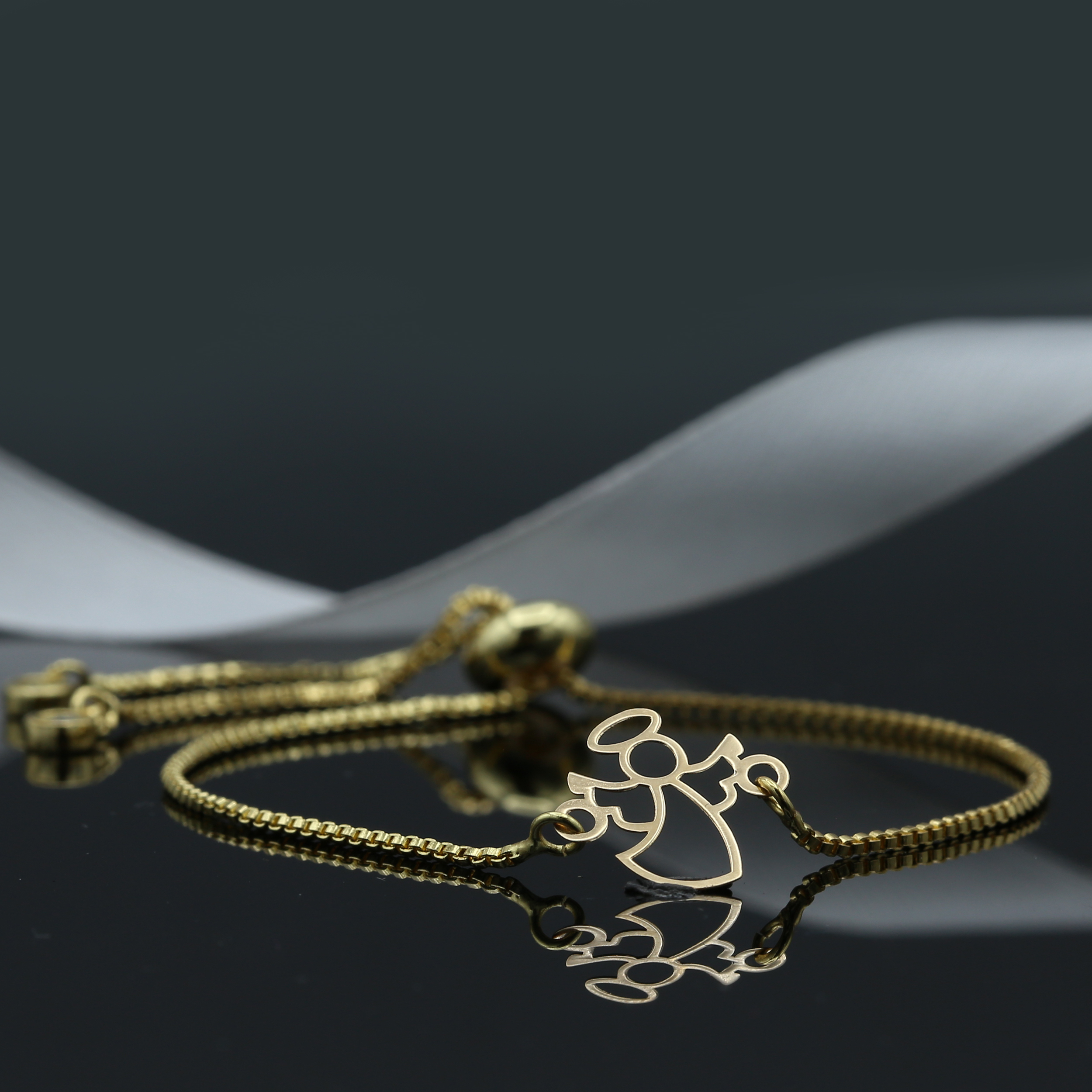 دستبند طلا 18 عیار دخترانه مدل فرشته P1008