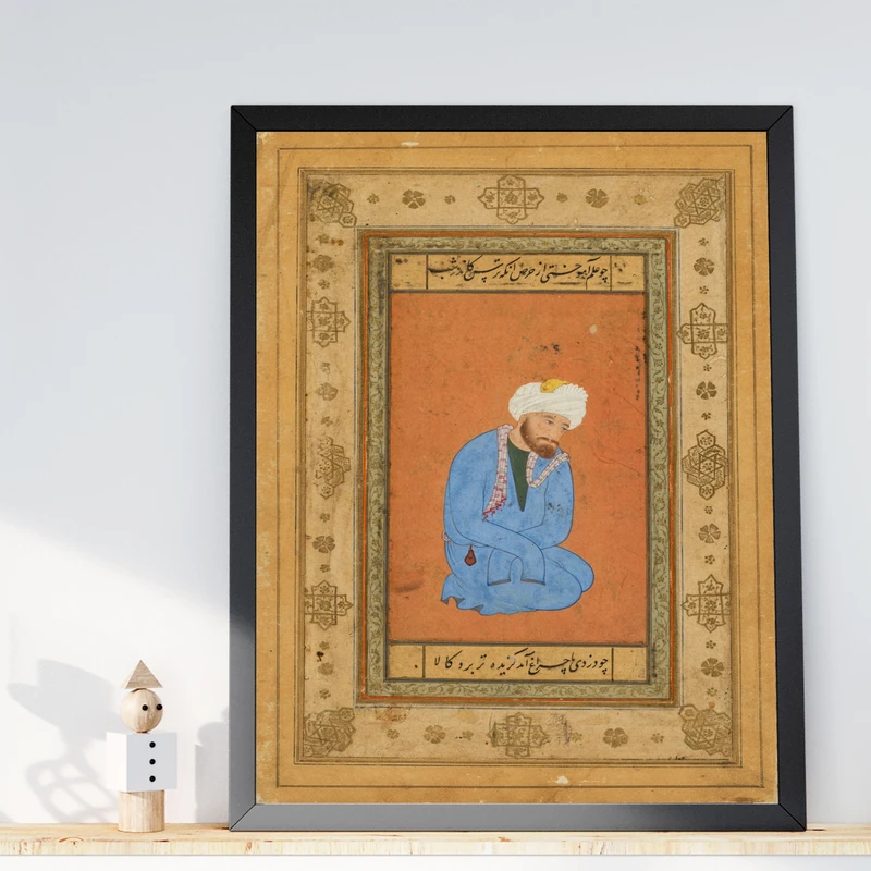 تابلو طرح نگارگری مقدس مدل G01857 فریم مشکی