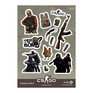 استیکر لپ تاپ و موبایل پیله طرح بازی کانتر استرایک مدل CS GO کد SP10 مجموعه 13 عددی