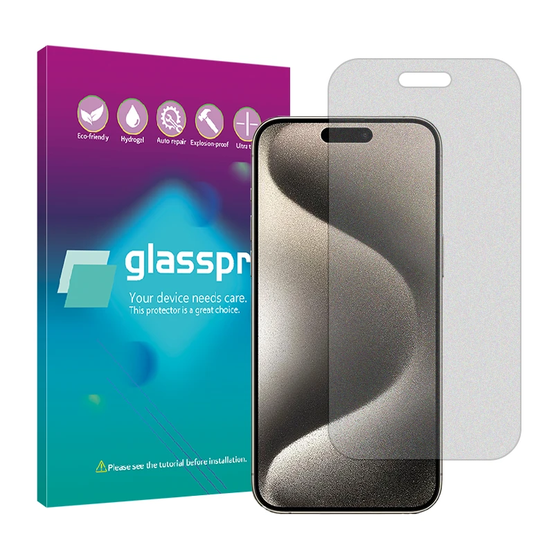 محافظ صفحه نمایش مات گلس پرو مدل Resistant مناسب برای گوشی موبایل اپل iPhone 15 Pro Max