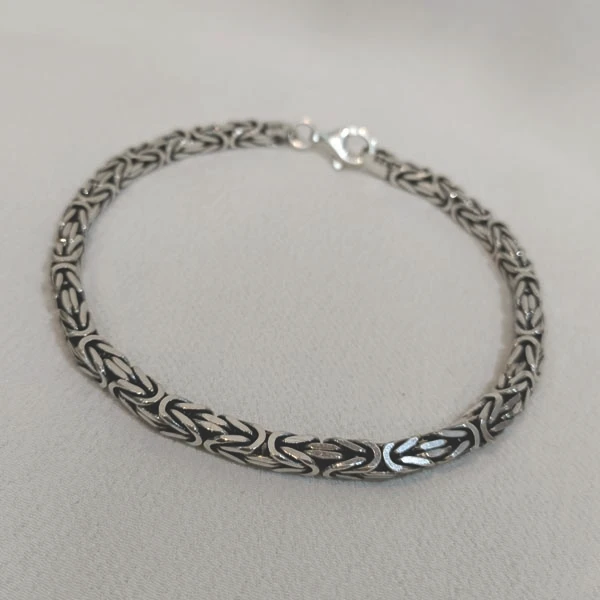 عکس شماره 2 : دستبند نقره مردانه مدل tbskraldas22