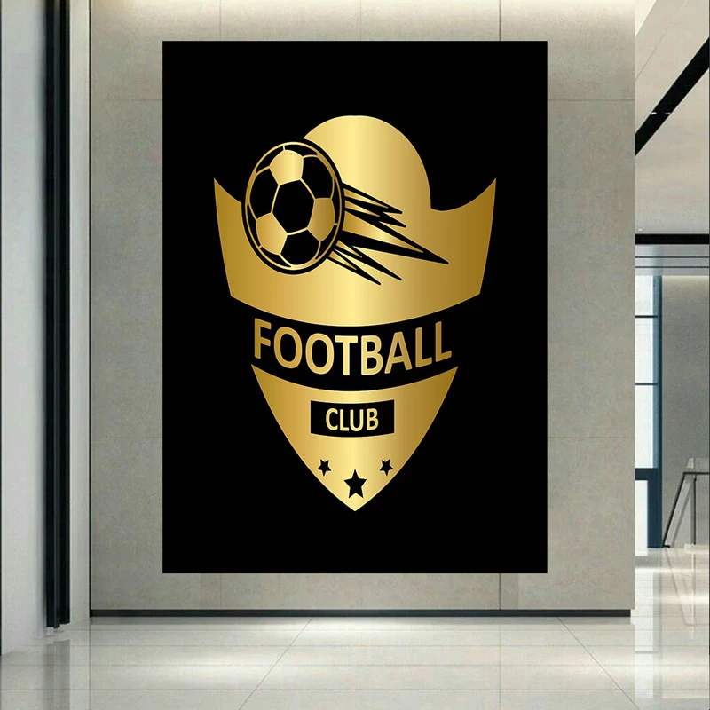 پوستر پارچه ای طرح مخمل باشگاه فوتبال مدل آرم طلایی کد AR304048