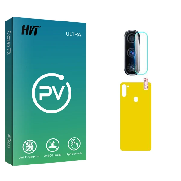 محافظ پشت گوشی اچ وی تی مدل PV Glass مناسب برای گوشی موبایل سامسونگ Galaxy M11  به همراه محافظ لنز گوشی