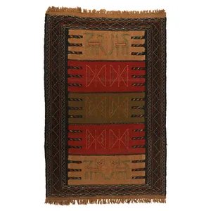 گلیم دستبافت دومتری طرح سفره کردی کد 140524