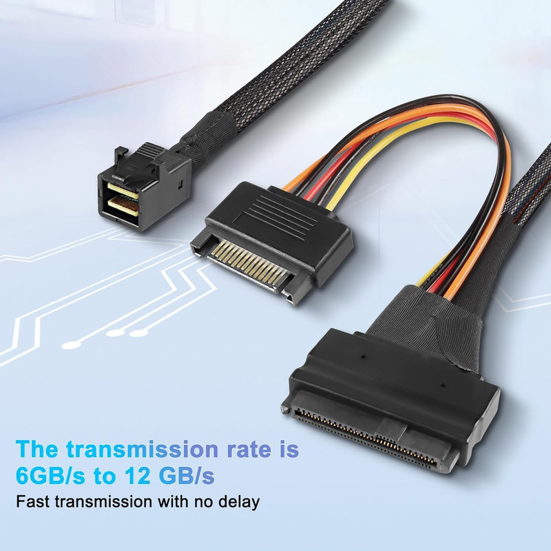 کابل تبدیل Mini SAS SFF-8643 به SAS 8639 / SATA اسمارطور مدل SM55 طول 0.5 متر