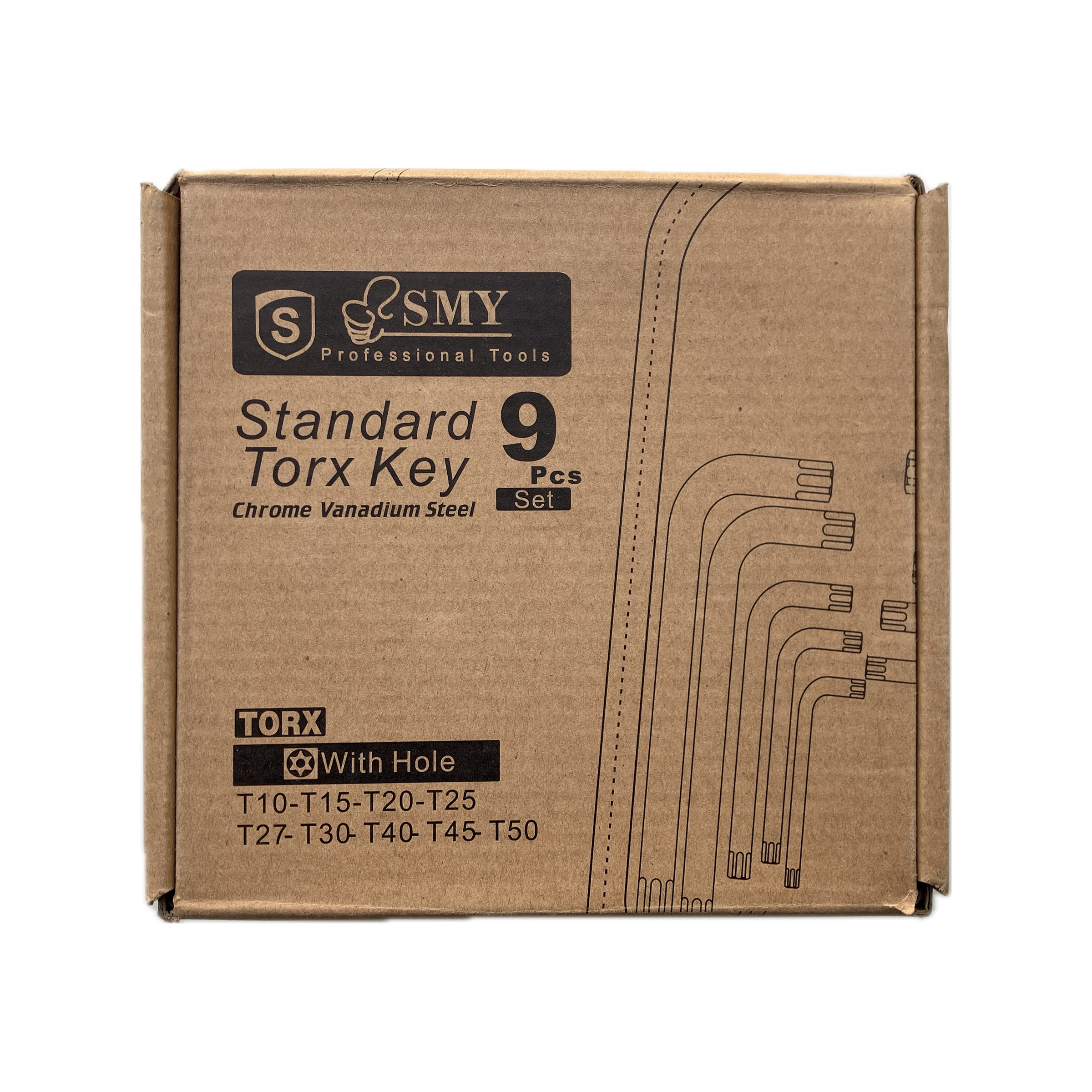 آچار آلن ستاره ای اس ام وای مدل کیفی S9 کروم وانادیوم مجموعه 9 عددی